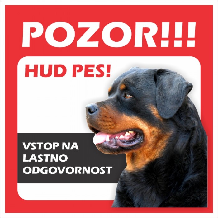 Opozorilna Tabla POZOR HUD PES